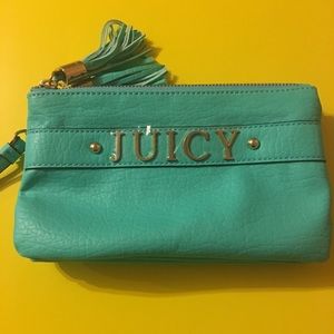 Juicy Couture Aqua/Mint 2-pocket Wristlet